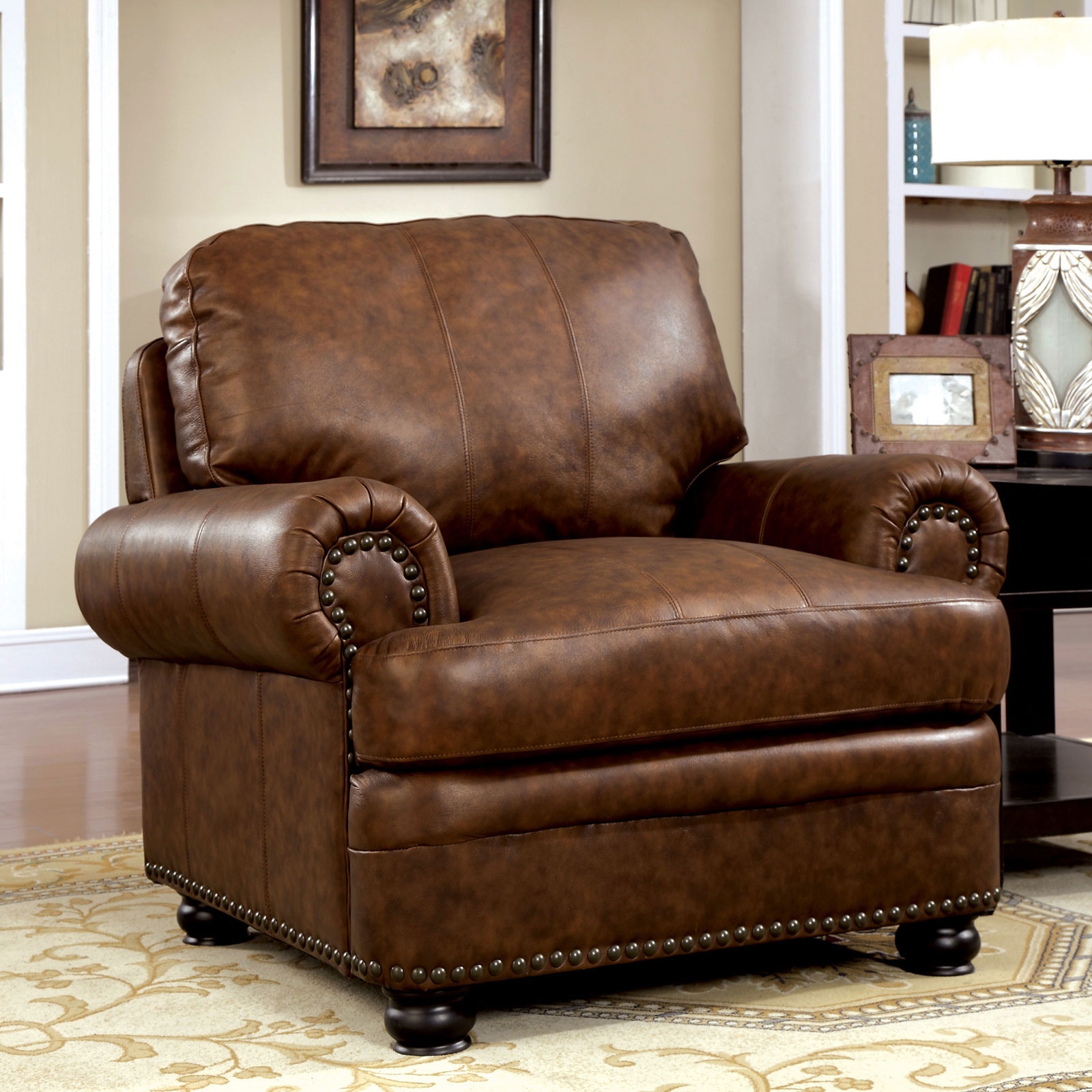 Furniture of America Living Room Chair, Brown CM6318CH Furniture