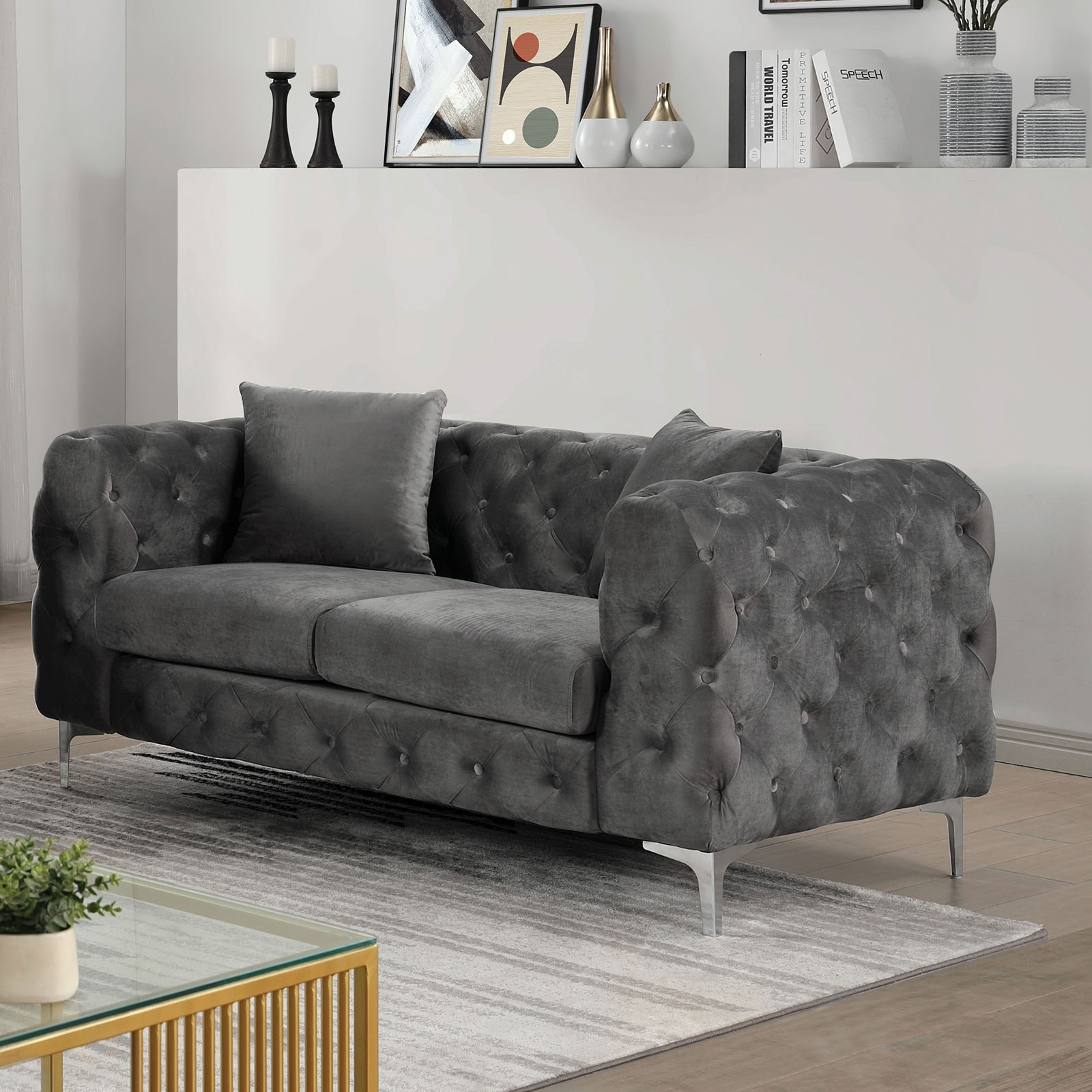  Loveseat, Dark Gray 