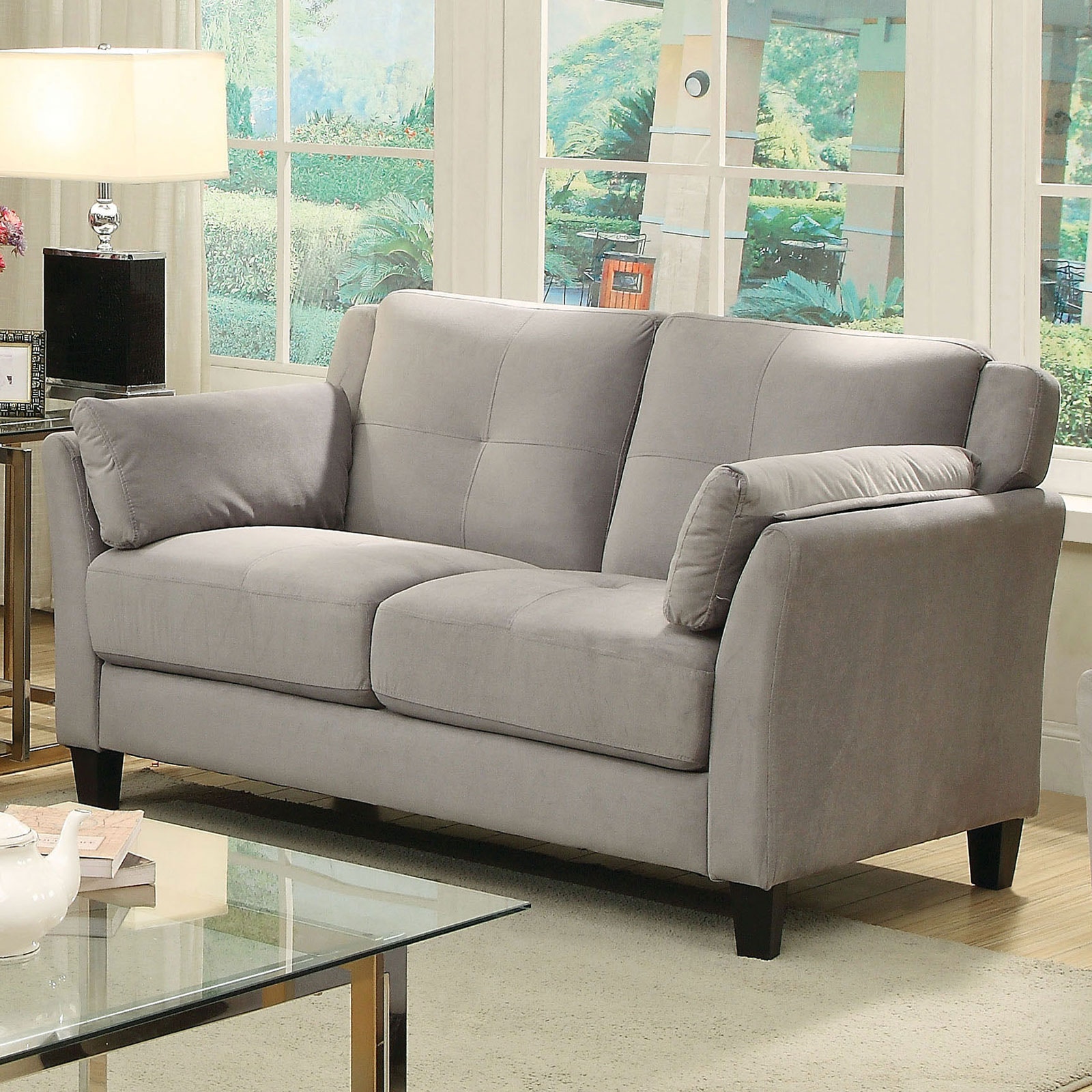 Furniture of America Loveseat, Warm Gray (K/D) CM6716GY-LV-PK