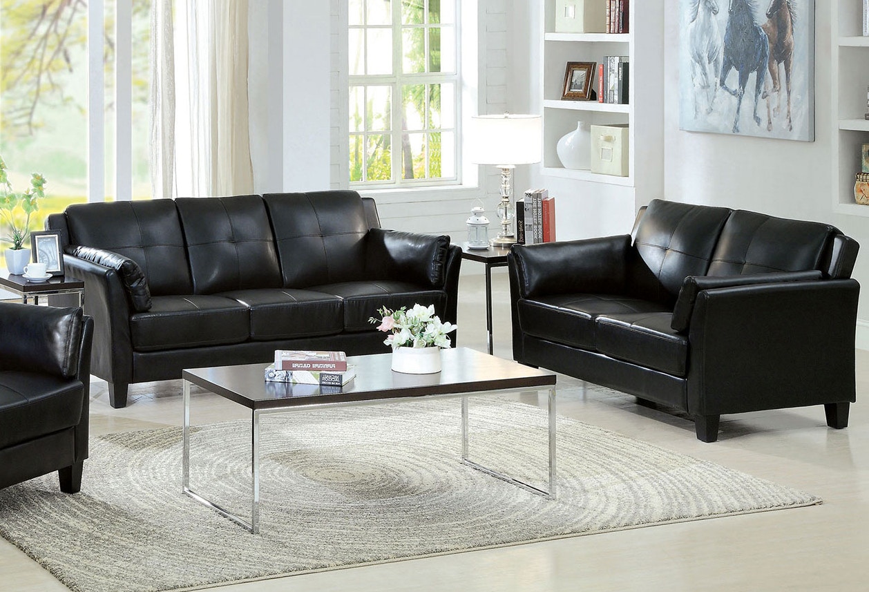 Furniture of America Sofa Loveseat 2 Pc. CM6717BK-2PC