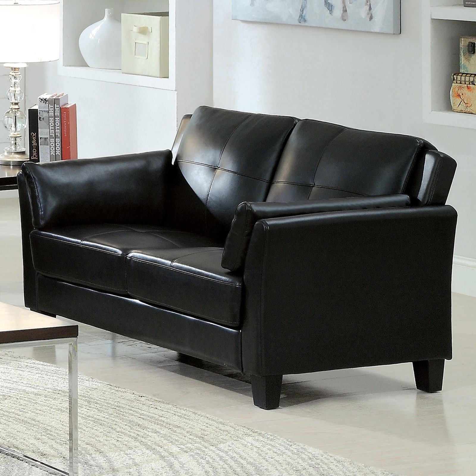 Furniture of America Loveseat, Black (K/D) CM6717BK-LV-PK
