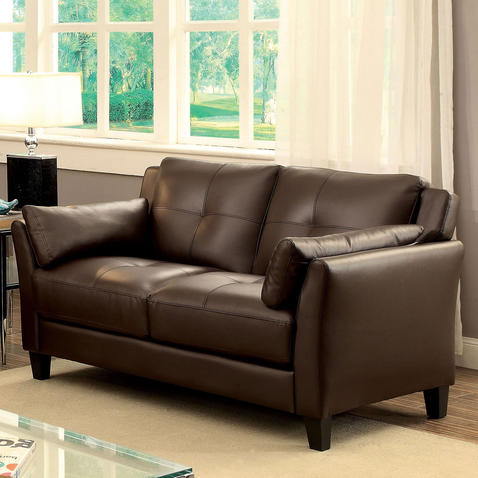 Furniture of America Loveseat, Brown (K/D) CM6717BR-LV-PK