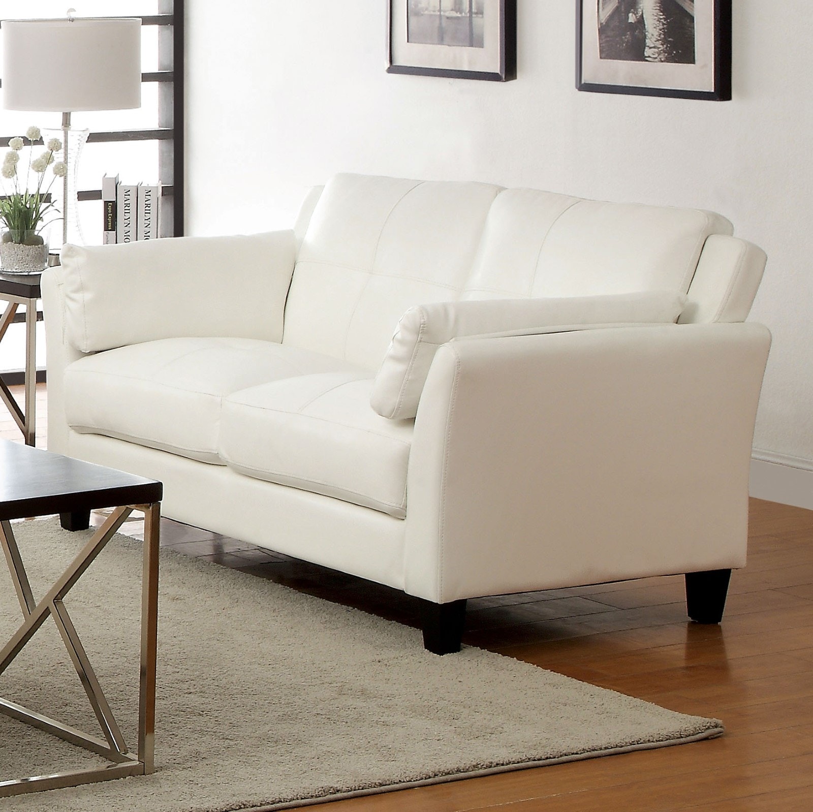 Furniture of America Loveseat, White (K/D) CM6717WH-LV-PK