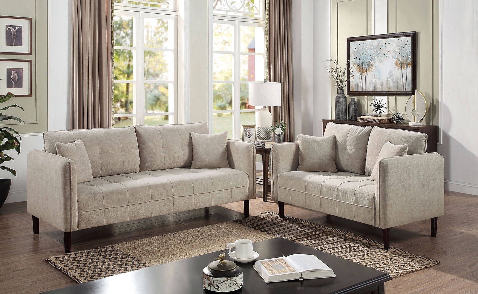 Furniture of America Sofa Loveseat 2 Pc. CM6736LG-2PC
