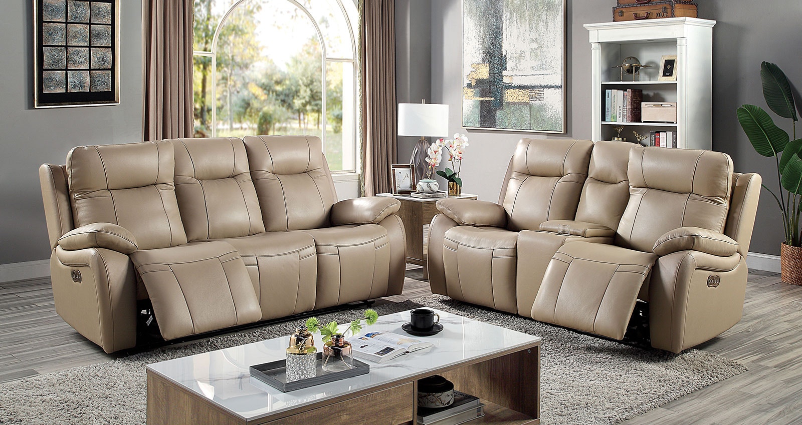 Furniture of America Power Sofa Loveseat 2 Pc. CM6739LB-PM-2PC