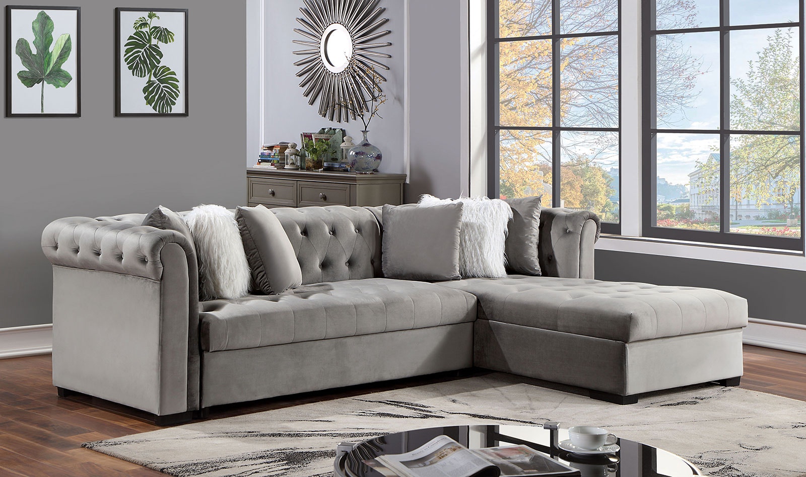  Sectional, Gray 