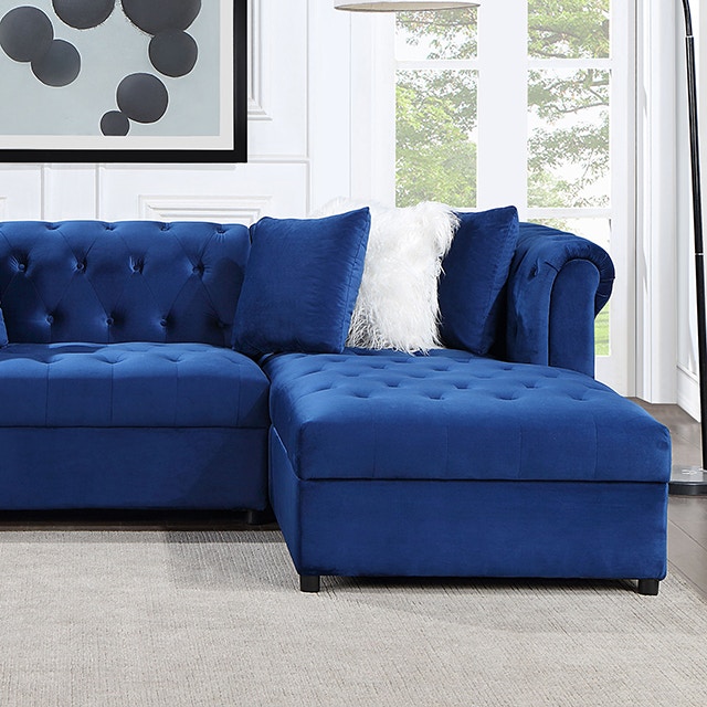 Furniture of America Living Room Sectional, Navy CM6743NVSECT Anna's