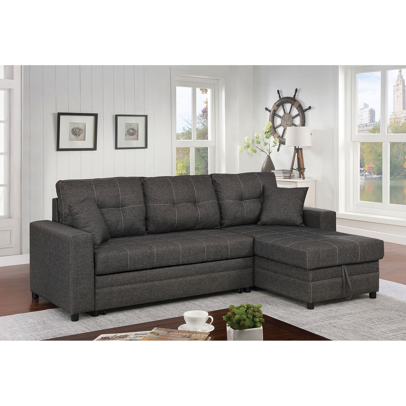 Gray comfortable sectional online
