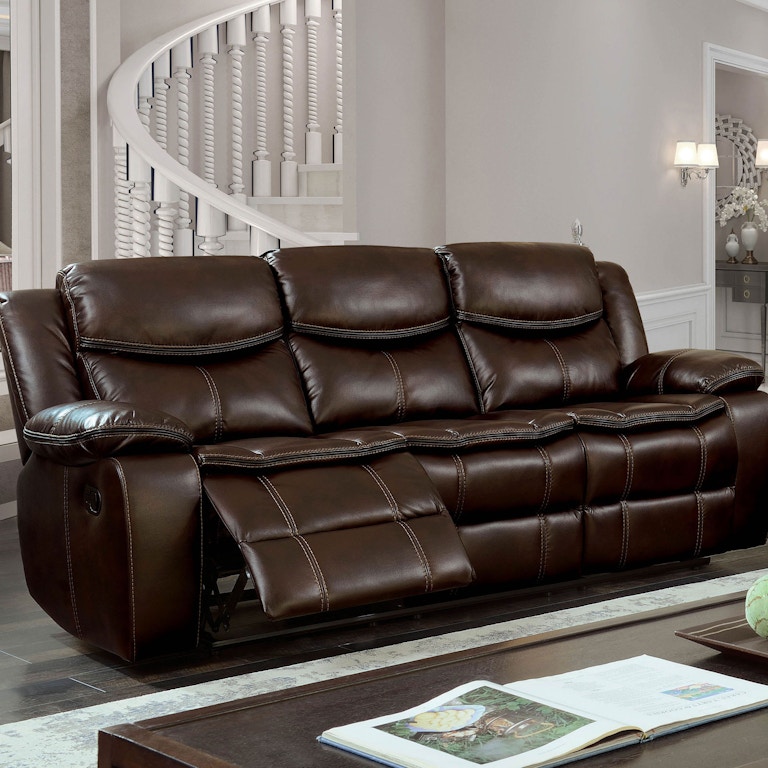 Furniture of America Franklin Stationary Fabric and Faux Leather Loves