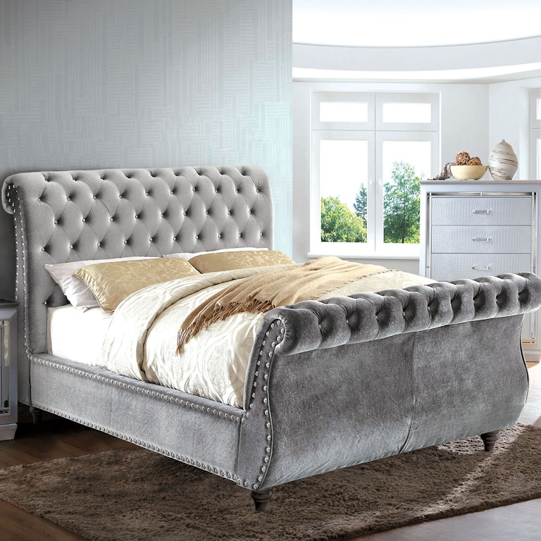 Furniture of America Bedroom Queen Bed, Gray CM7128GY-Q-BED-VN - Furniture  Market - Austin, TX