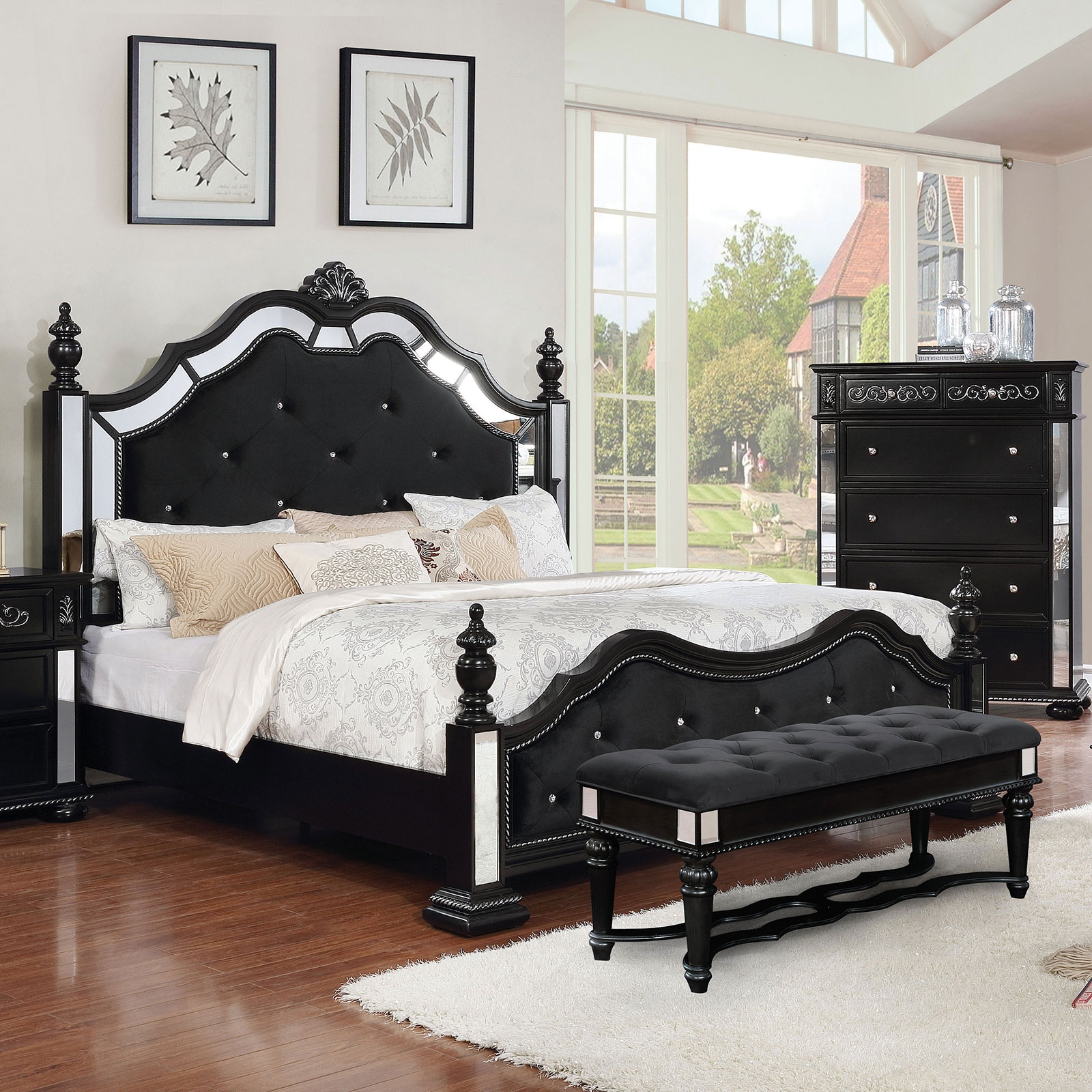 Furniture of America Bedroom 4 Pc. Queen Bedroom Set CM7194BK-Q-4PC -  Furniture Market - Austin, TX
