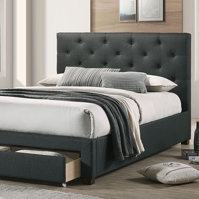 Furniture of America Queen Bed, Dark Gray CM7218DG-Q-BED