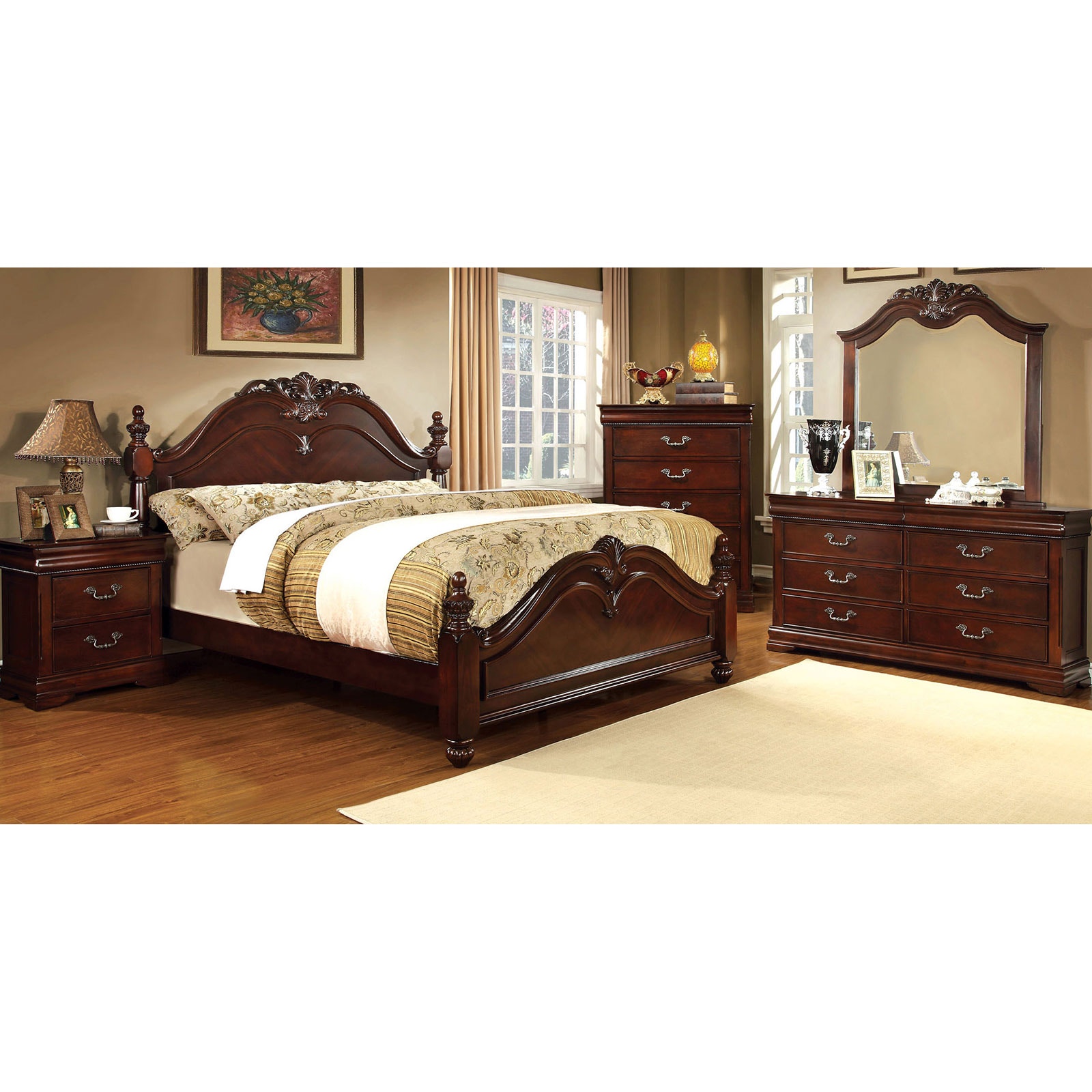 queen wood bed set