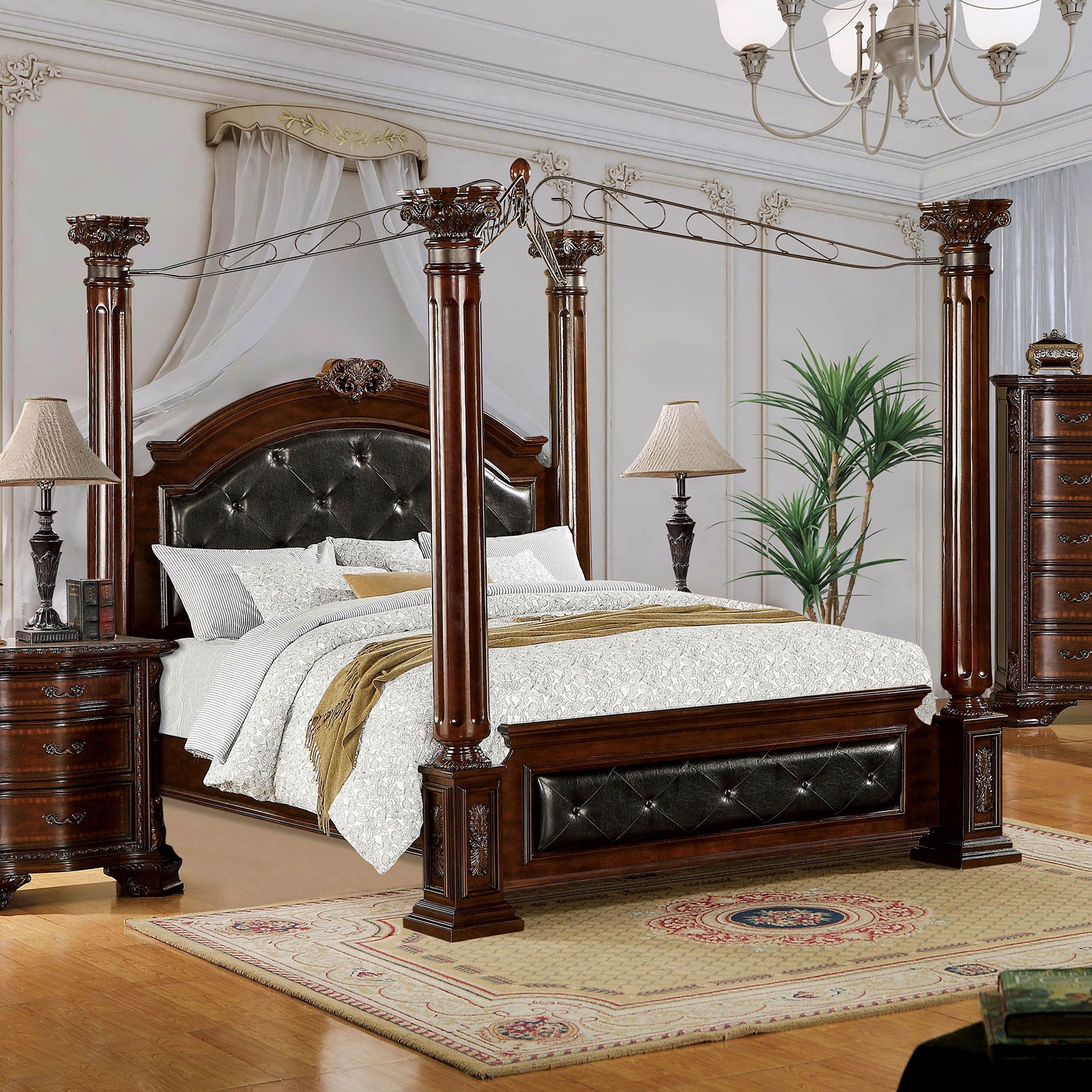 洋書 English Furniture Furniture of America Bedroom 5 Pc. Queen Bedroom Set with Chest