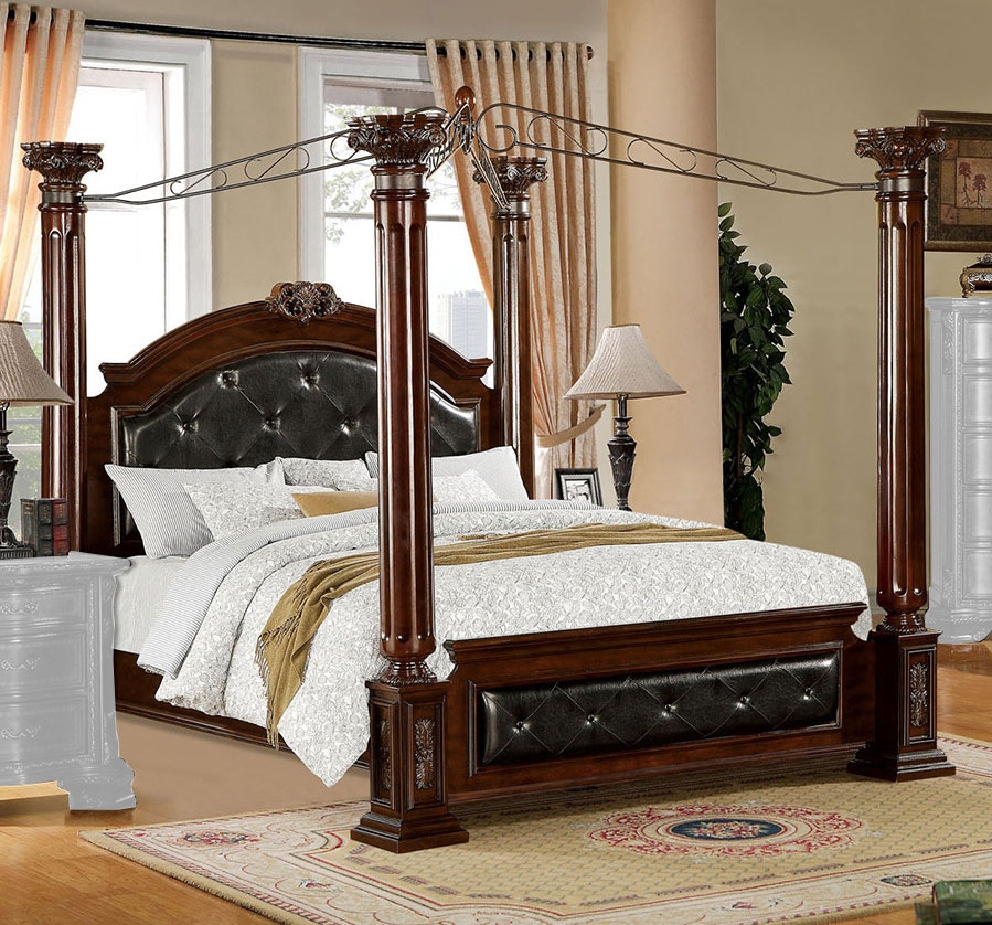 queen bed with poles