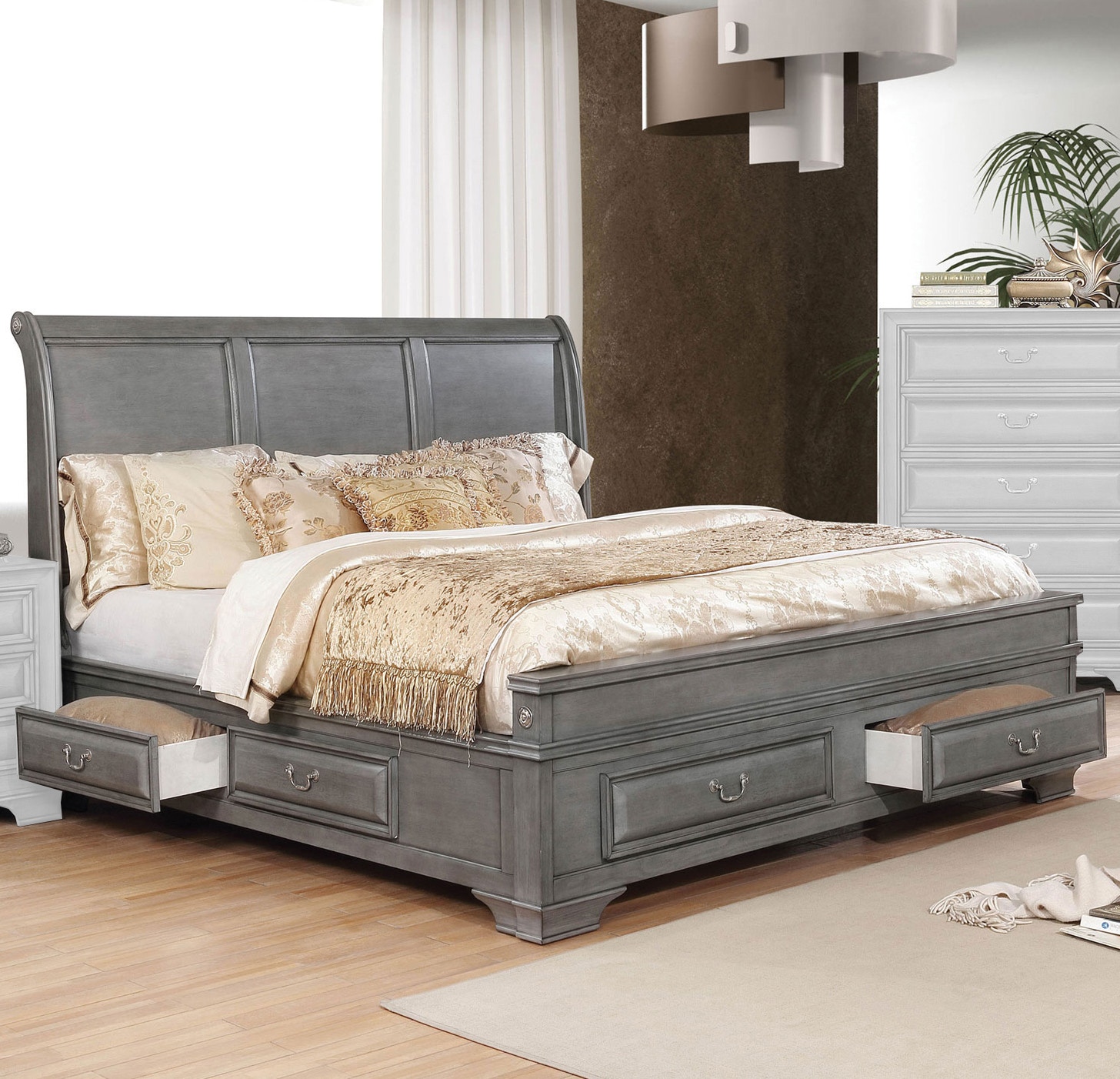 Furniture of America Bedroom Queen Bed CM7302GY-Q-BED - Furniture Market -  Austin, TX, image size:1456x1402