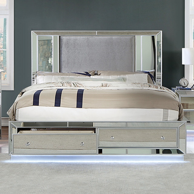  Queen Bed, Silver 