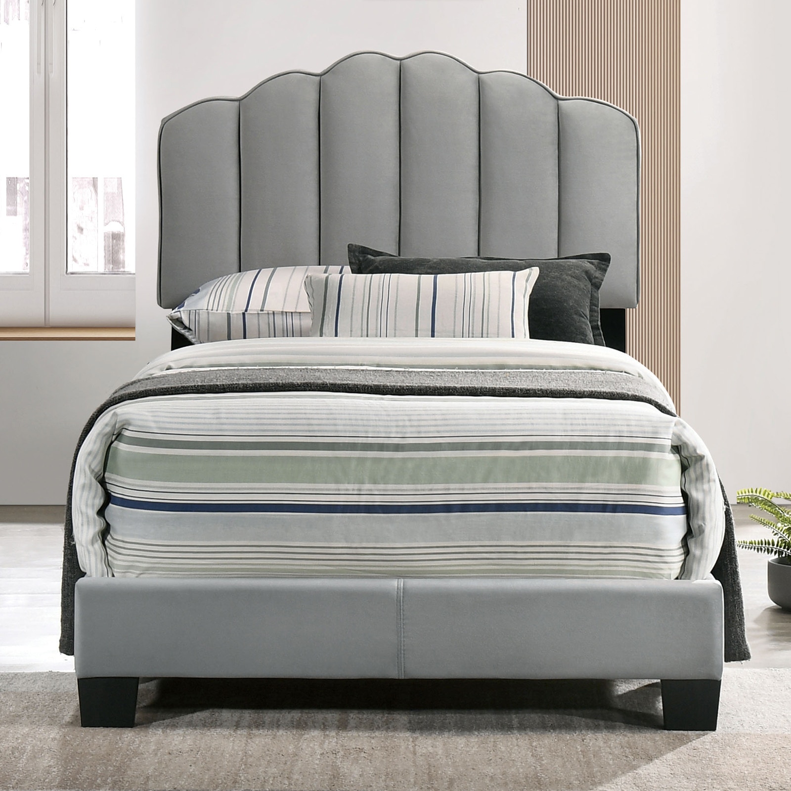 Furniture of America Twin Bed, Light Gray CM7452GY-T