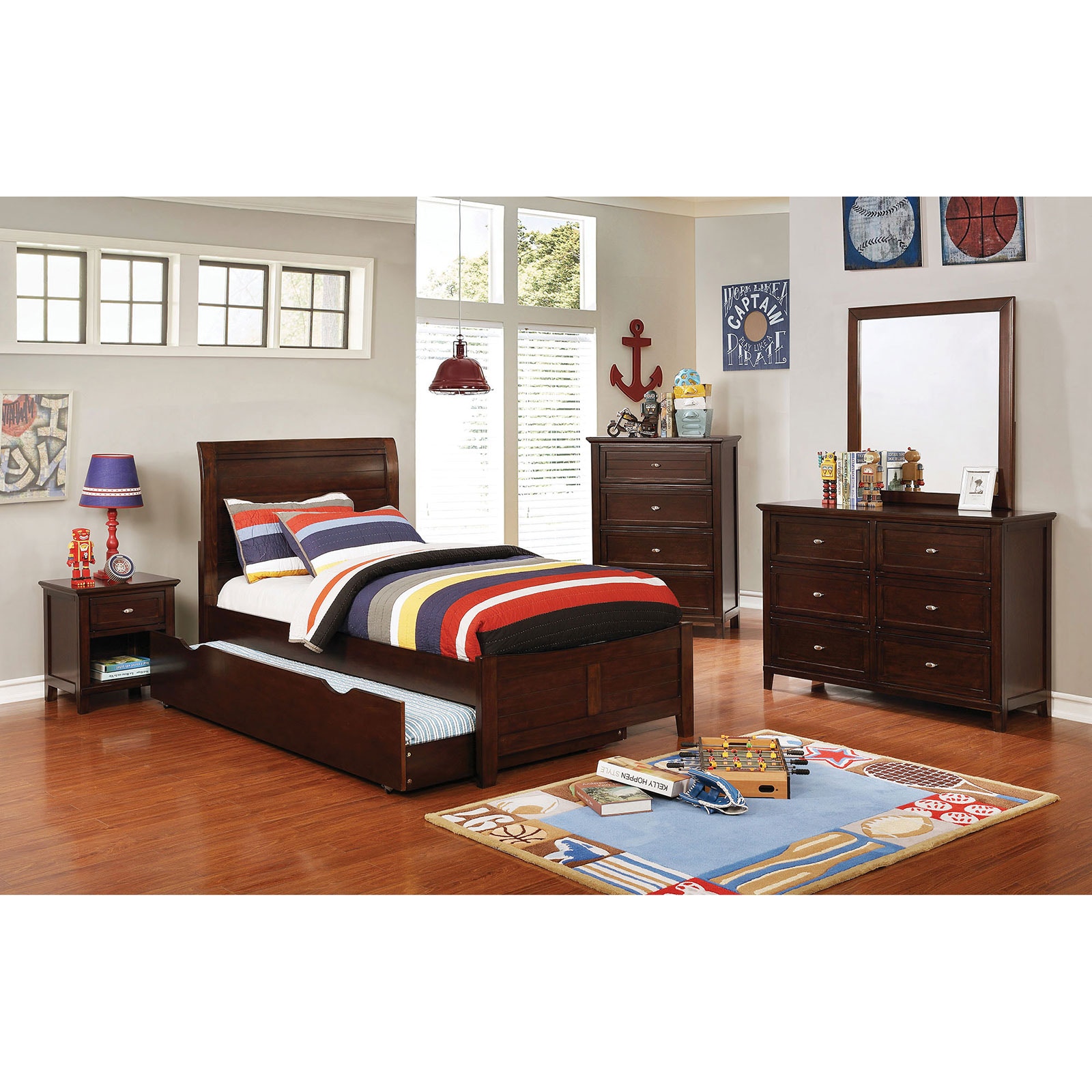 Furniture of America 4 Pc. Twin Bedroom Set CM7517CH-T-4PC
