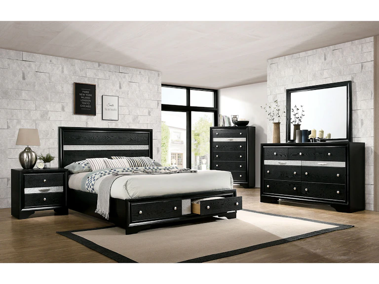 Furniture of America Bedroom 4 Pc. Queen Bedroom Set CM7552BK-Q-4PC - Furniture Market - Austin, TX Furniture of America Bedroom 4 Pc. Queen Bedroom Set CM7552BK-Q-4PC - Furniture Market - Austin, TX