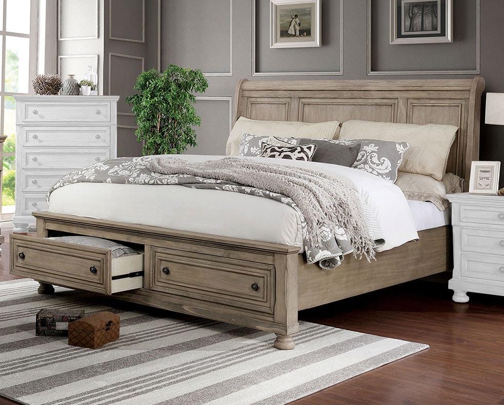 Furniture of America Bedroom Eastern King Bed CM7568EKBED Leon
