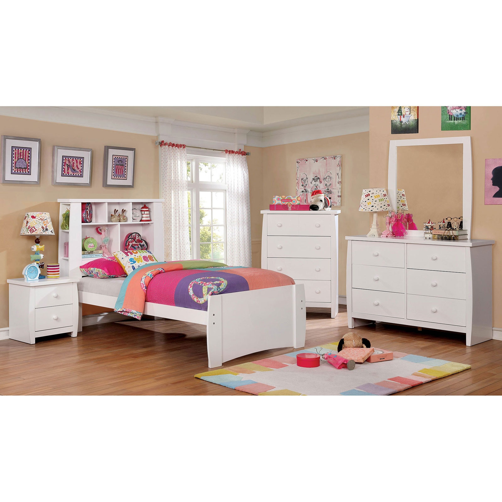 Furniture of America Bedroom Twin Bed CM7651WH T BED Leon