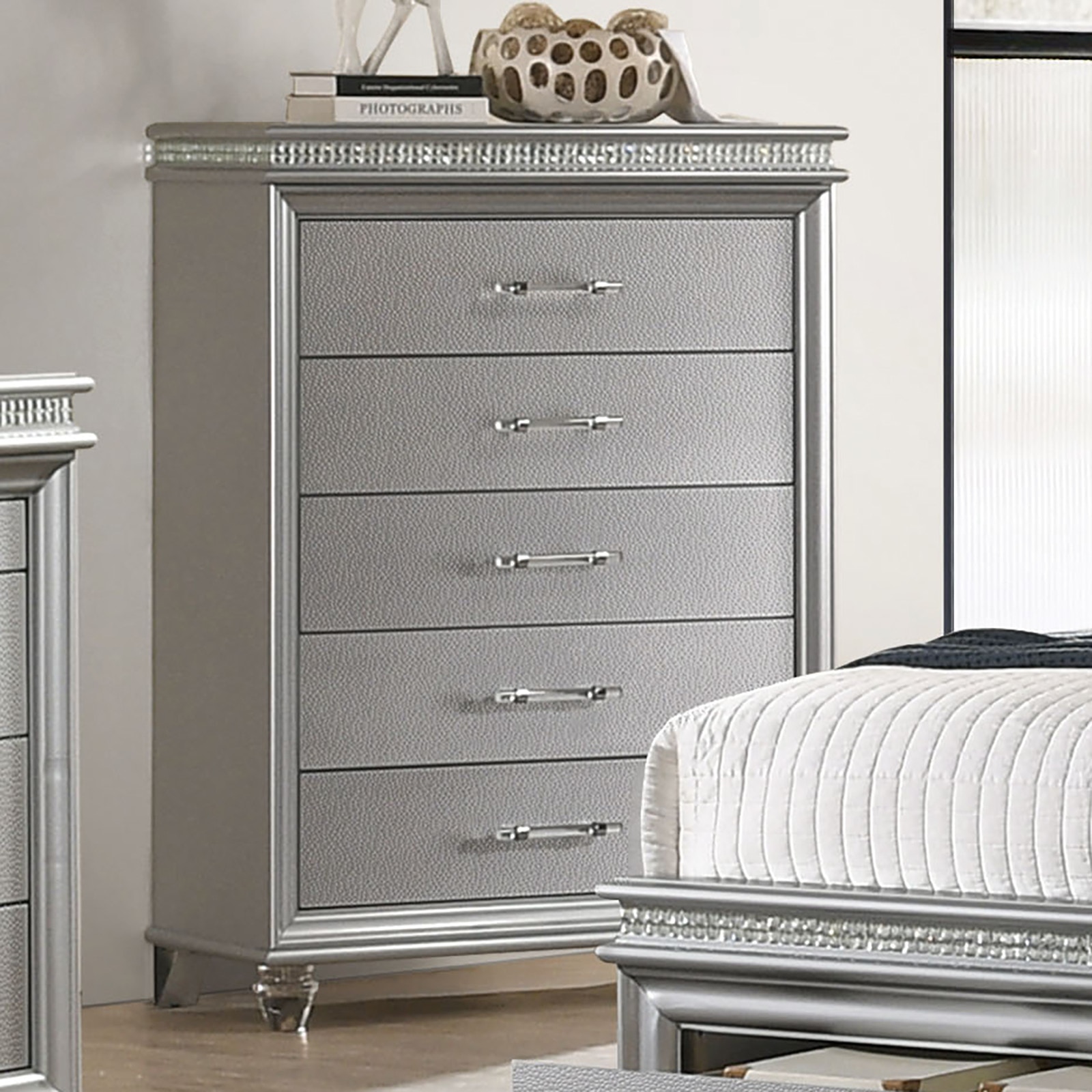 Furniture of America Bedroom Chest Silver CM7899SV C Anna s Home Furnishings Lynnwood WA