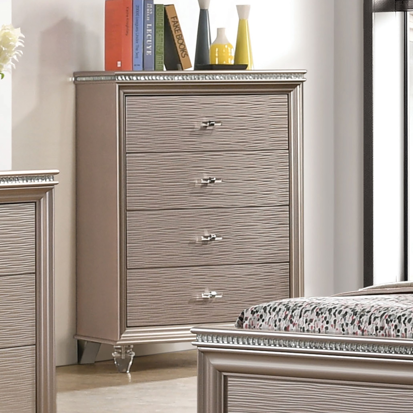 Grey and rose gold chest of drawers discount