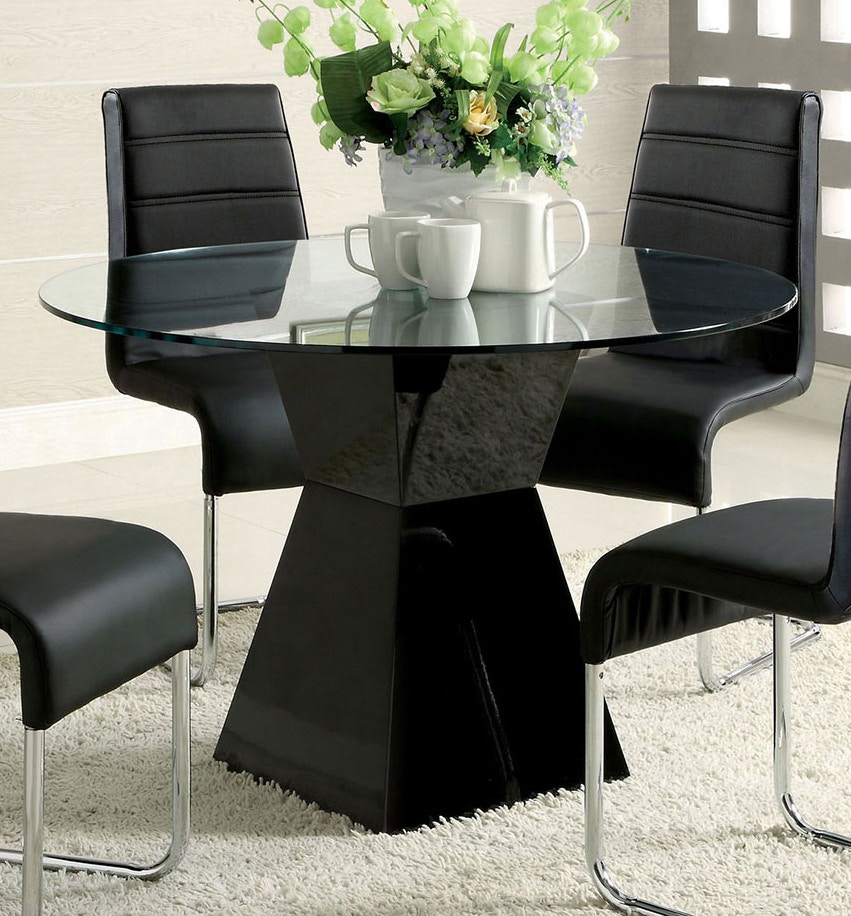 Furniture of America Round Dining Table CM8371BK-T-TABLE