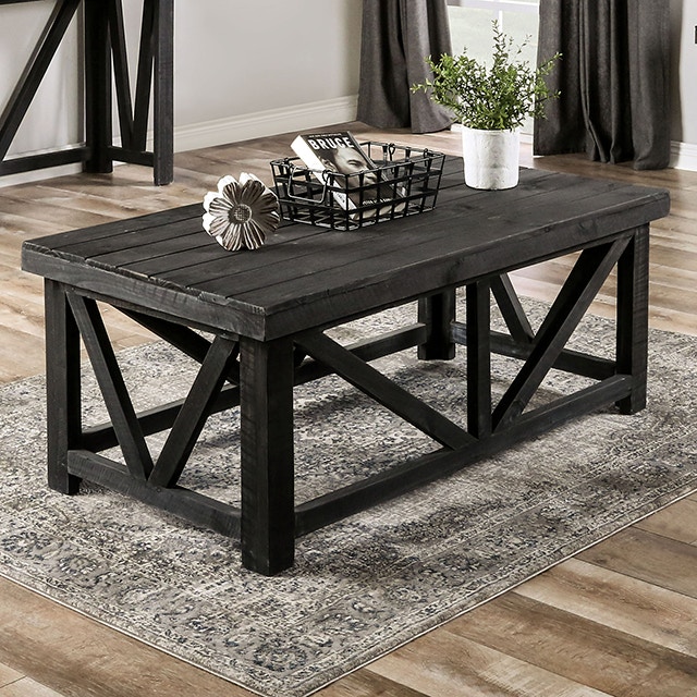 Black farmhouse online end table