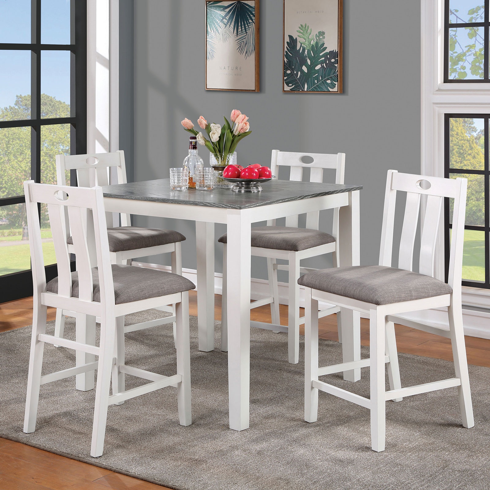 5 piece counter height deals dining set with bench