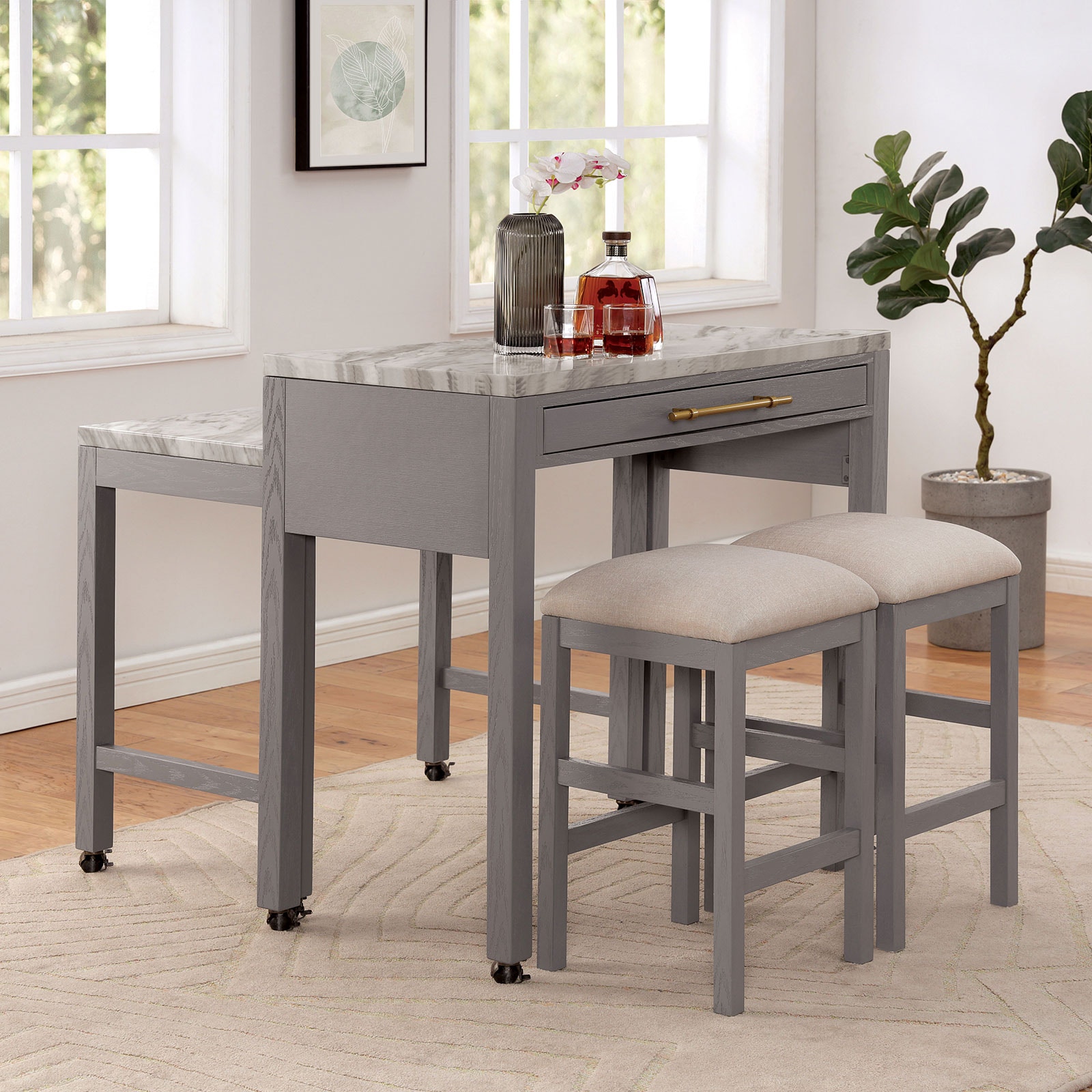  3 Pc. Counter Height. Table Set 