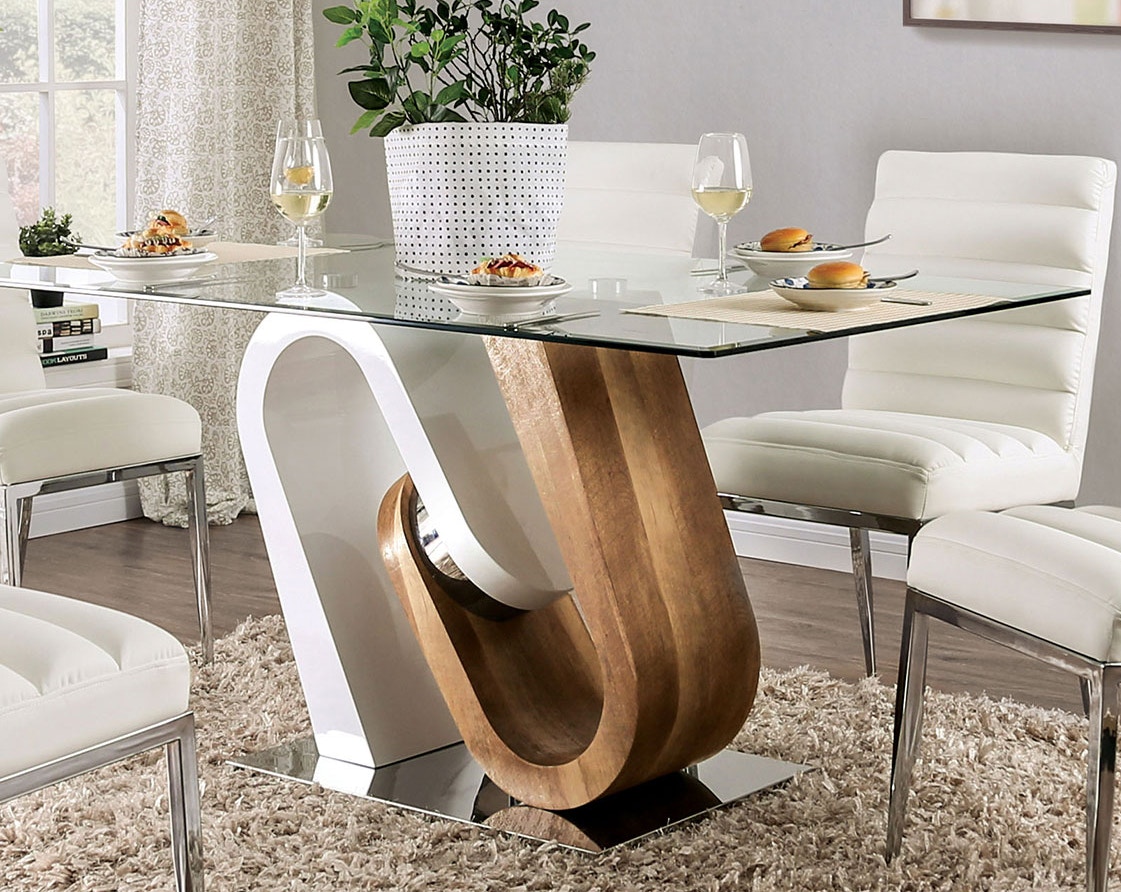 Glass dining deals table leons