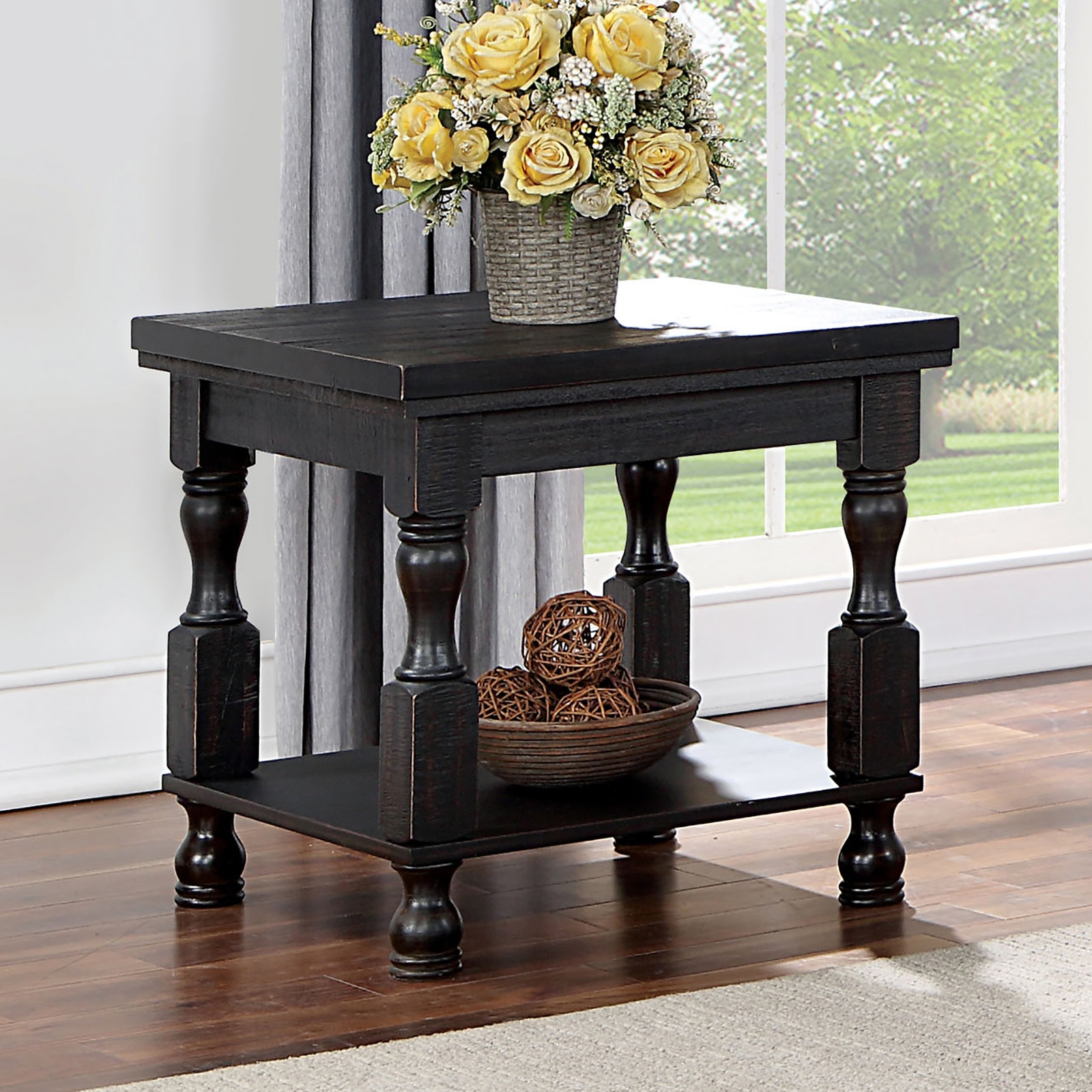  End Table, Antique Black 