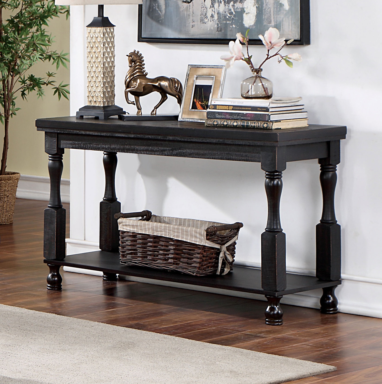  Sofa Table, Antique Black 