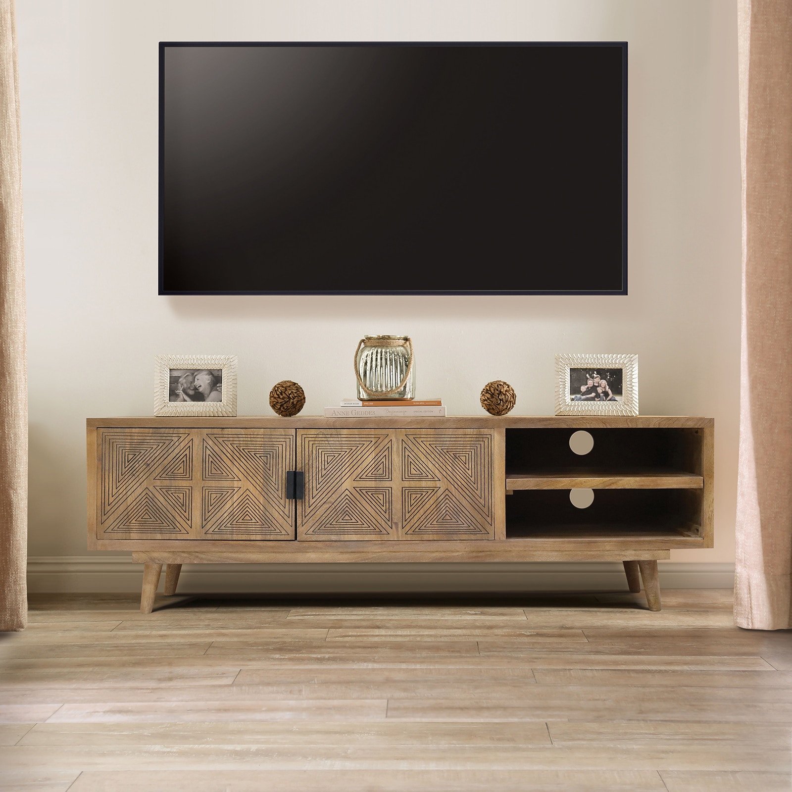 Furniture of America Media Console, Natural FOA51040
