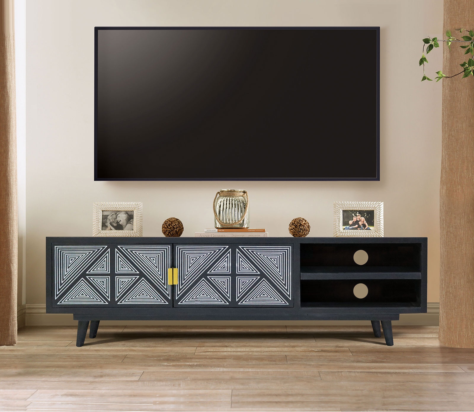 Furniture of America Media Console, Black FOA51043
