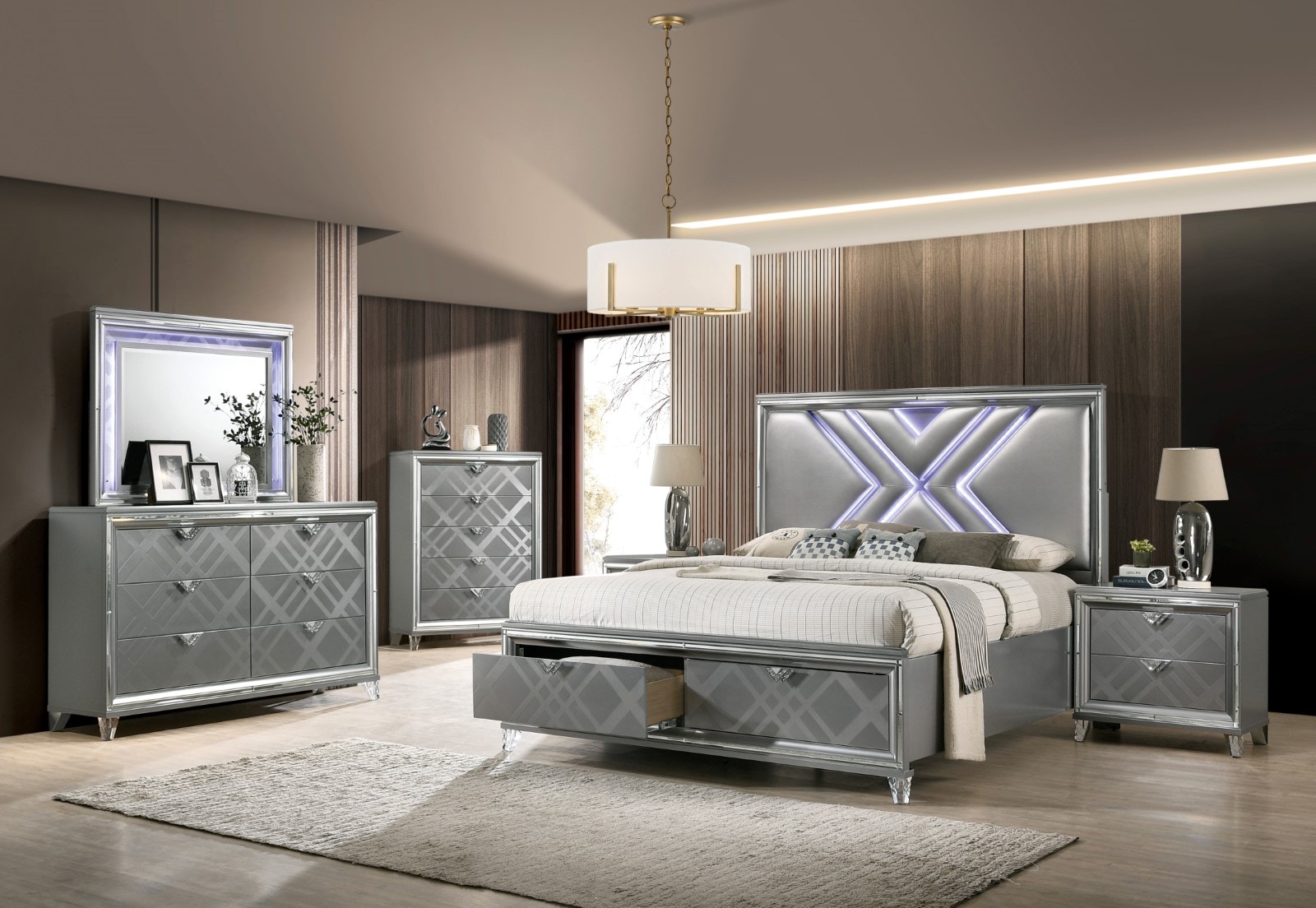 Furniture of America 4 Pc. Queen Bedroom Set FOA7147Q-4PC