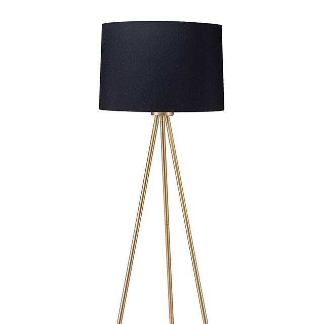 Furniture of America Floor Lamp, Black/Gold L731181-BK