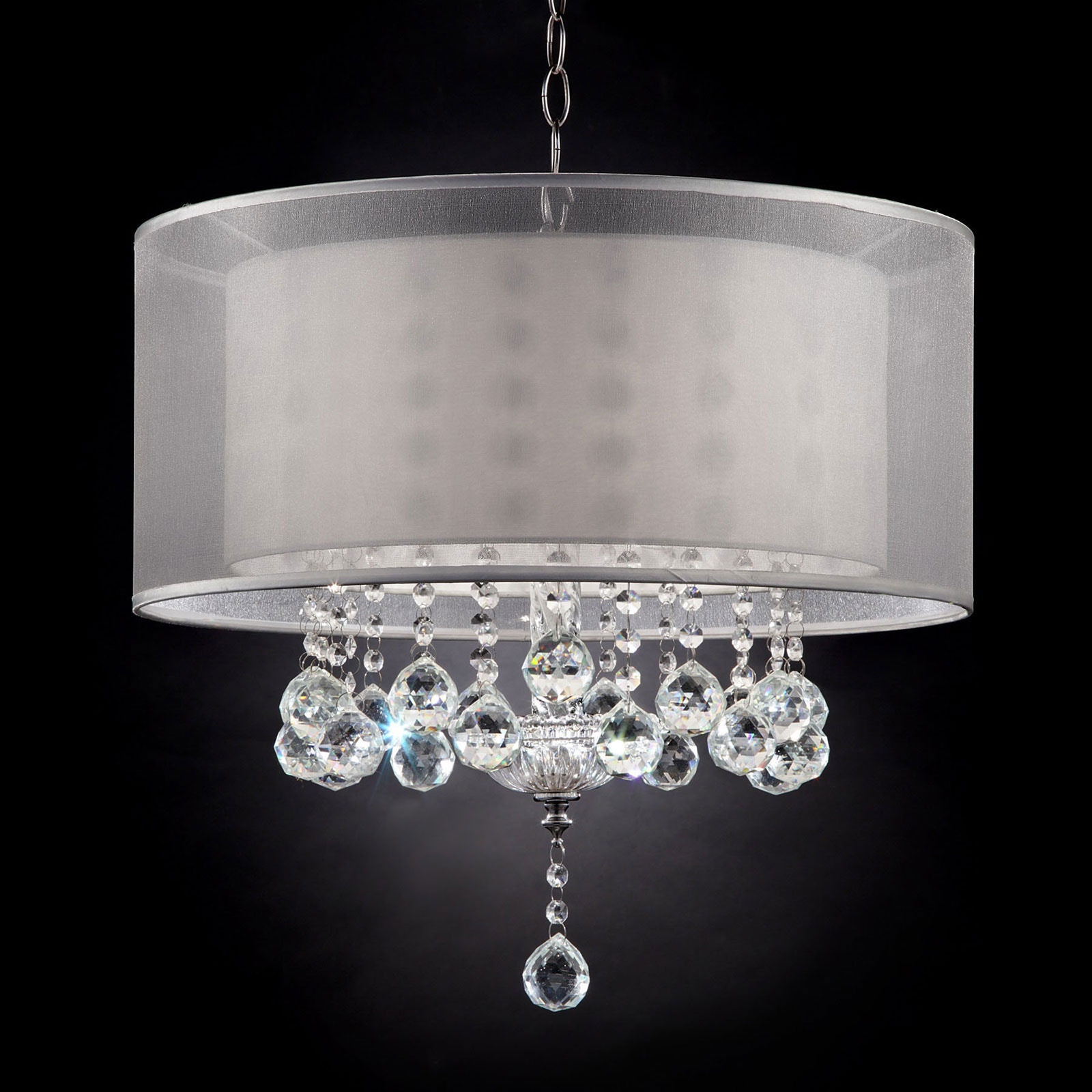 Furniture of America 19"H Ceiling Lamp, Hanging Crystal L9149H