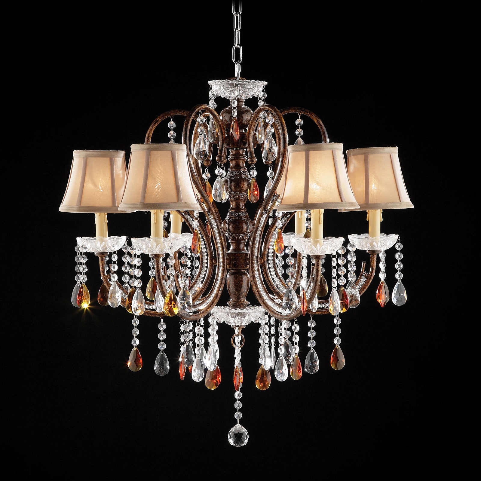 Furniture of America Ceiling Lamp, Hanging Crystal L95113H