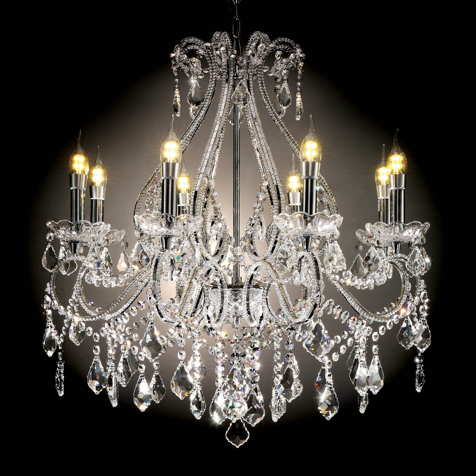 Furniture of America Ceiling Lamp, Hanging Crystal L9802H
