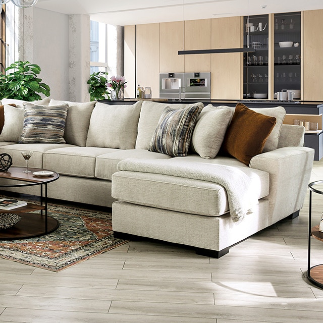  Sectional, Beige/Rust/Navy 