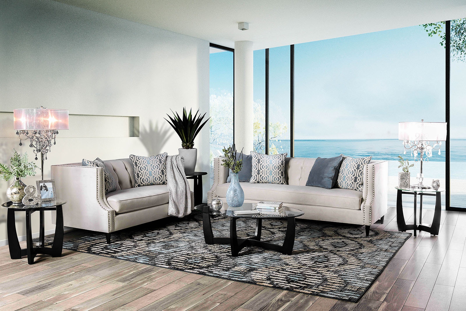 Furniture of America Sofa Loveseat 2 Pc. SM2217-2PC