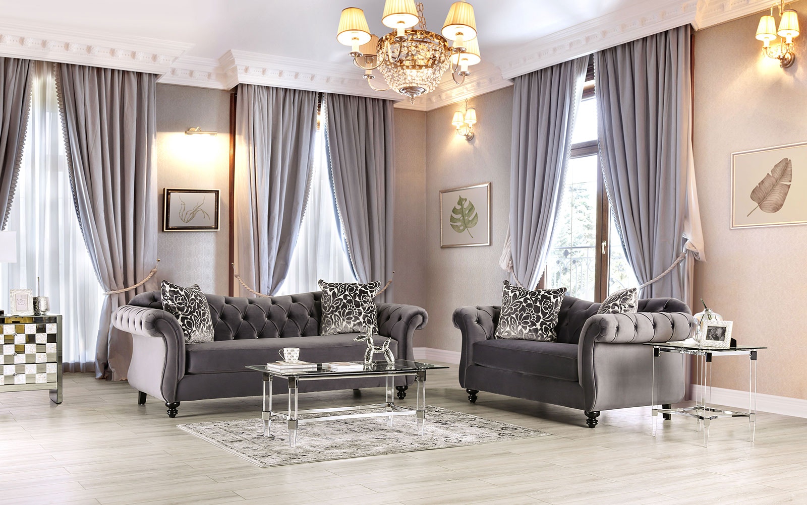 Furniture of America Sofa Loveseat 2 Pc. SM2229-2PC
