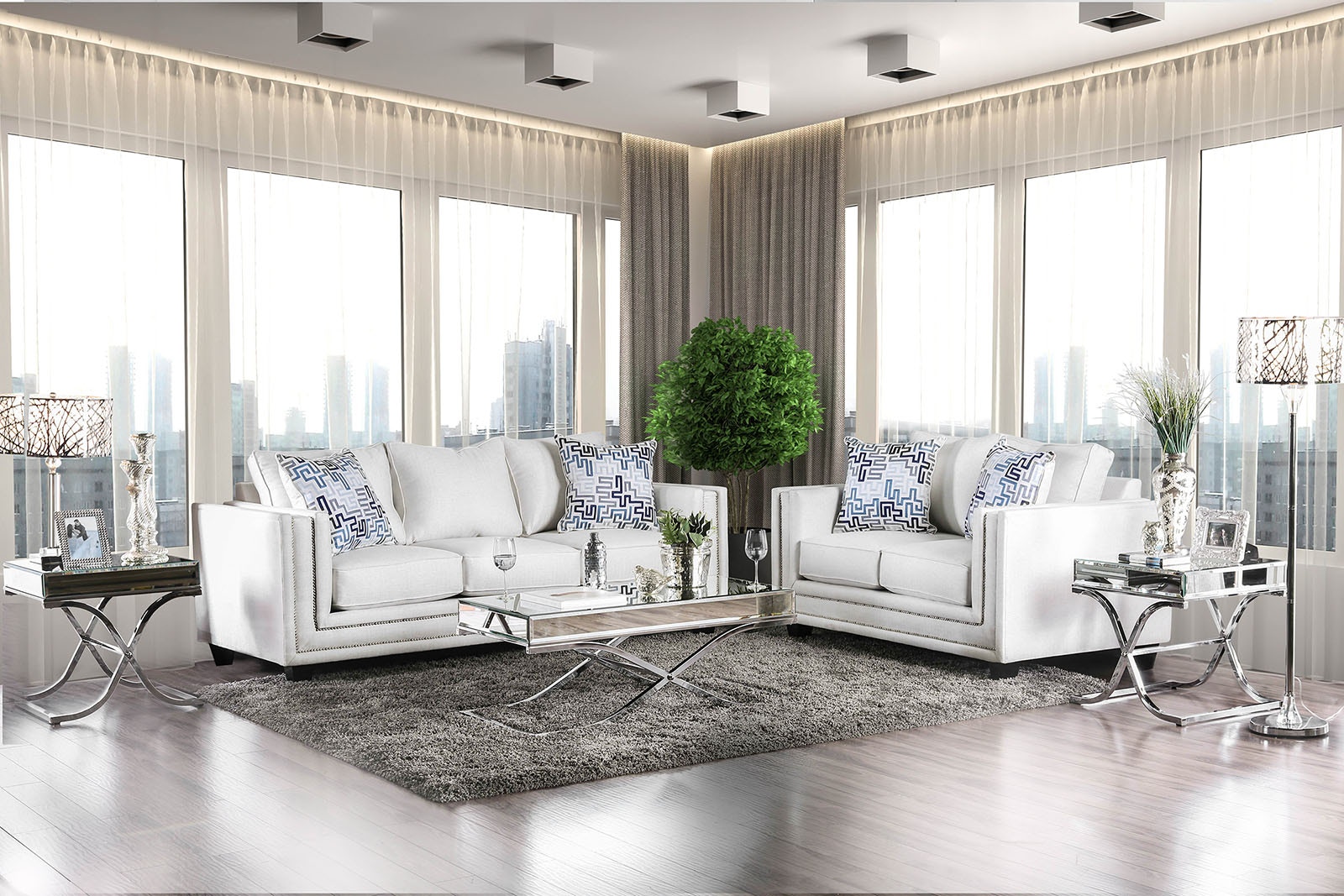 Furniture of America Sofa Loveseat 2 Pc. SM2675-2PC
