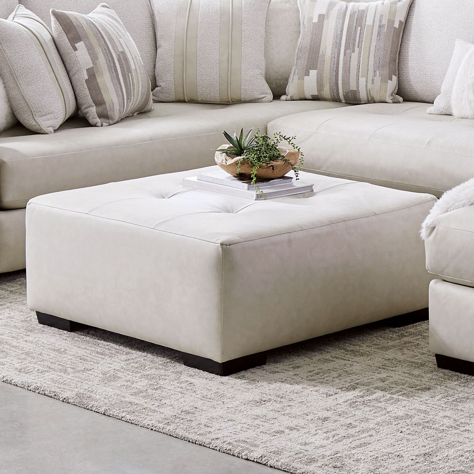 Furniture of America Ottoman, Ivory SM5170-OT