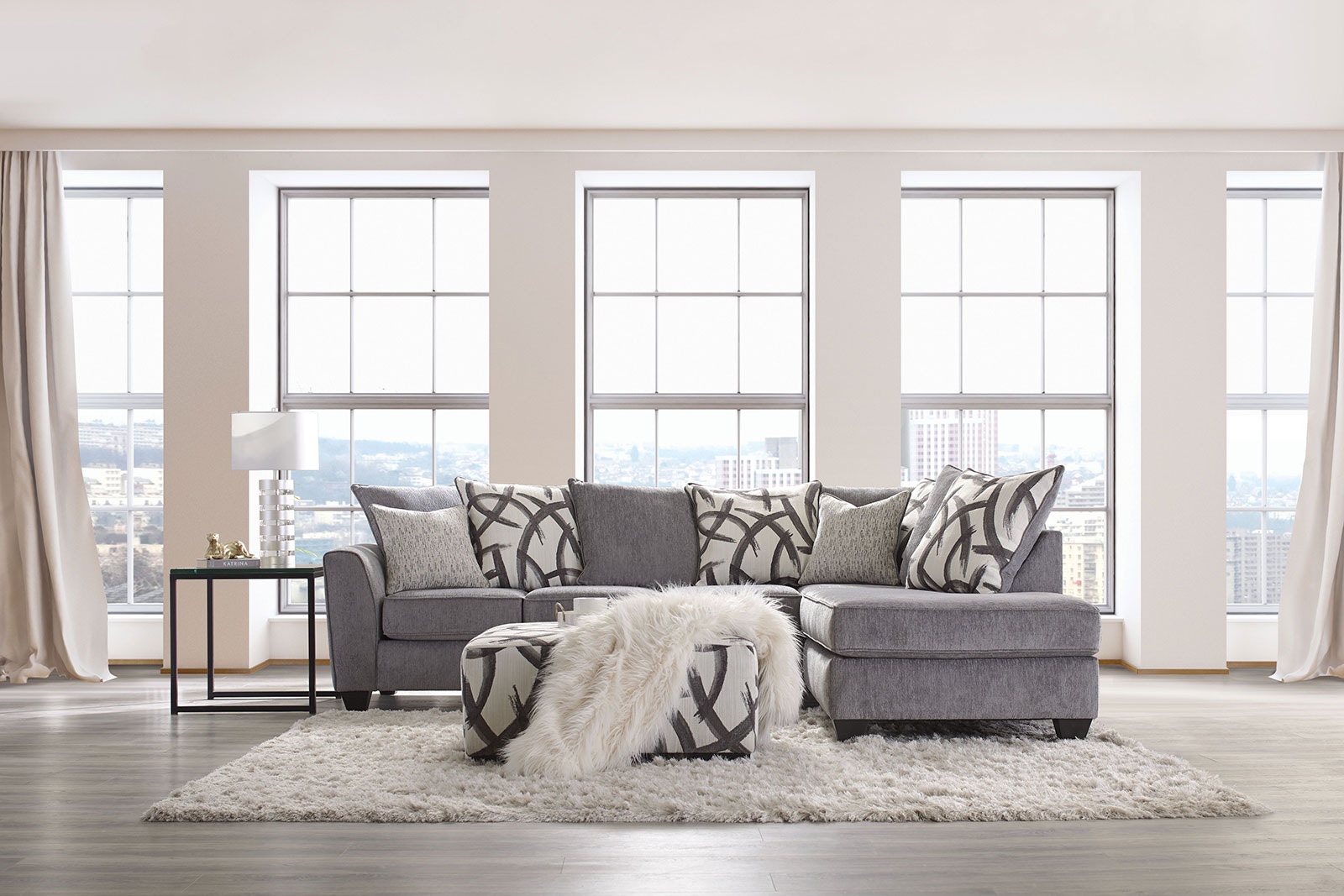  Sectional, Gray 
