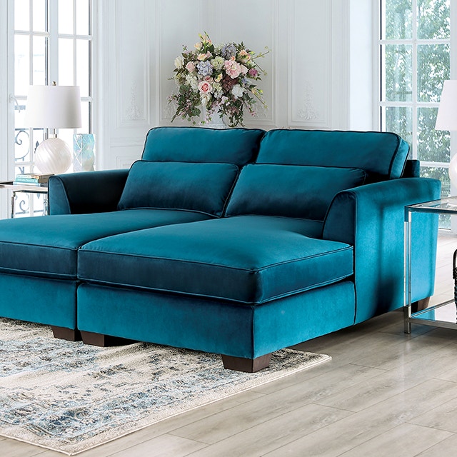 Furniture of America Sectional, Teal SM5415-SECT