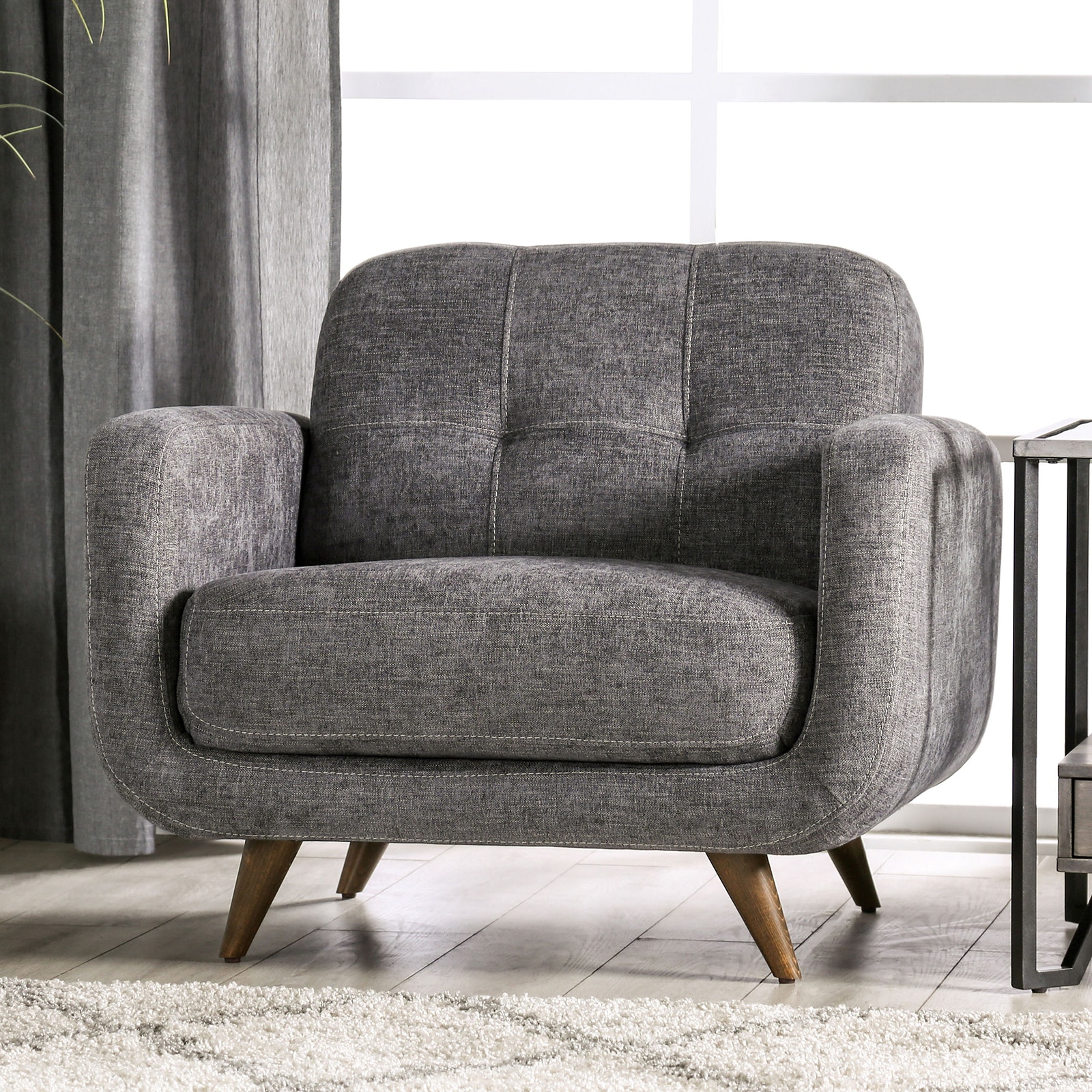 Furniture of America Chair, Gray SM6044-CH